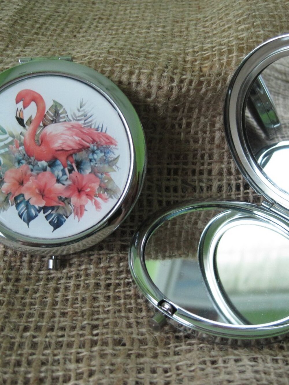 Flamingo Themed Compact/Pocket Mirror